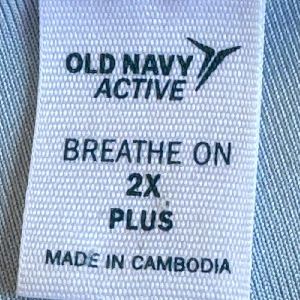 Old Navy Breathe On Cross Front Jumpsuit Navy Tie Dye 2 Front Pockets Size 2X - Picture 5 of 6